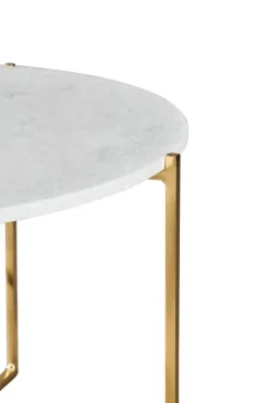 Couchtisch MAMORY 70 x 45 cm goldfarbig/ weiß