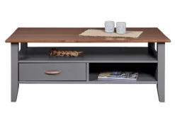 Couchtisch NICLAS 115x45x60 cm Massivholz grau/braun
