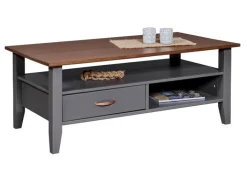 Couchtisch NICLAS 115x45x60 cm Massivholz grau/braun