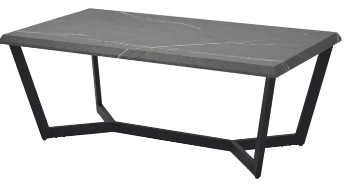 Couchtisch ROLAND 110 x 60 cm Dekor Marmor-Optik grau/schwarz