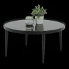 Couchtisch RON 80 x 80 cm Glas/Metall schwarz