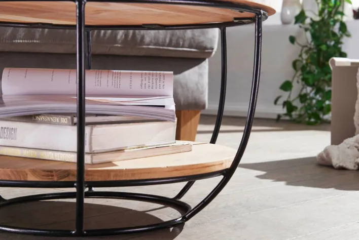 Couchtisch rund 60 cm Akazie massiv