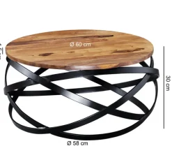 Couchtisch rund 60 cm braun