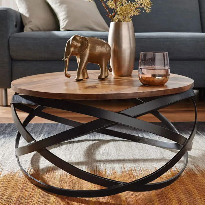 Couchtisch rund 60 cm braun