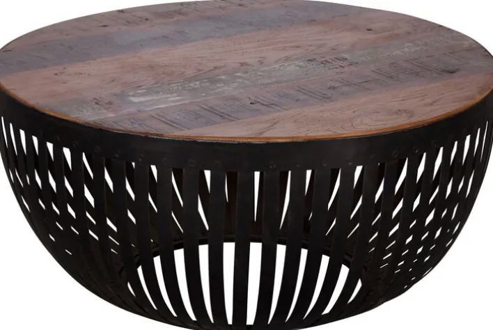 Couchtisch rund 70 cm braun/ schwarz