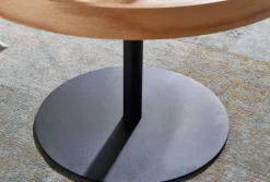 Couchtisch rund 61 cm Schwarz/ Eiche