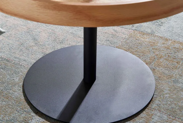 Couchtisch rund 61 cm Schwarz/ Eiche