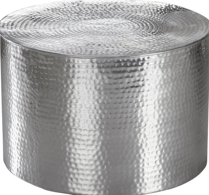 Couchtisch rund 61 cm Silberfarbig