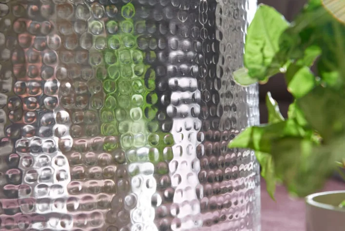 Couchtisch rund 61 cm Silberfarbig