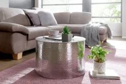 Couchtisch rund 61 cm Silberfarbig