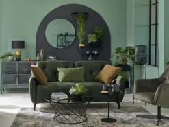 Couchtisch rund KATHI 80 cm in Metall Grau/Schwarz