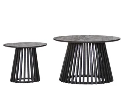 Couchtisch Set CORBY 2-teilig schwarz