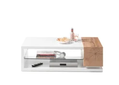 Couchtisch SILVO 120 x 36 x 60 cm Weiß matt lackiert