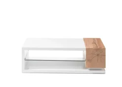 Couchtisch SILVO 120 x 36 x 60 cm Weiß matt lackiert