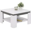 Couchtisch TIM III 68 x 68 cm quadratisch Dekor weiß/anthrazit