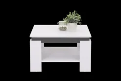 Couchtisch TIM III 68 x 68 cm quadratisch Dekor weiß/anthrazit