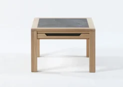 Couchtisch Wildeiche/Naturschiefer ca. 65 x 45 x 65 cm