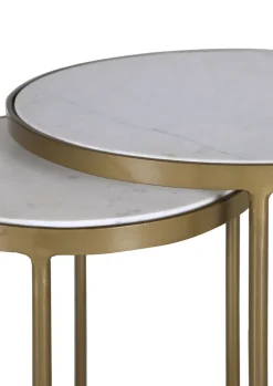 Couchtisch-Set CHUCK IV 2-tlg. weiß/goldfarbig