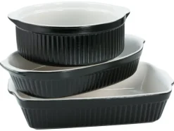 CreaTable Auflaufform oval CLASSIC BLACK & WHITE schwarz