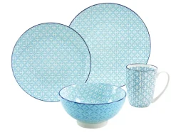 CreaTable Dessertteller MEDITERRAN 4er Set 21 cm blau