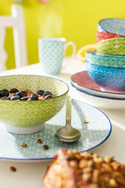 CreaTable Dessertteller MEDITERRAN 4er Set 21 cm blau