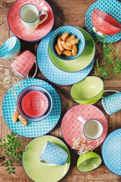 CreaTable Dessertteller MEDITERRAN 4er Set 21 cm blau