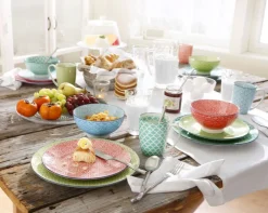 CreaTable Dessertteller MEDITERRAN 4er Set 21 cm blau