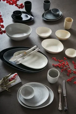 CreaTable Gourmetplatte PIETRA 31 x 24 cm Keramik graphitgrau