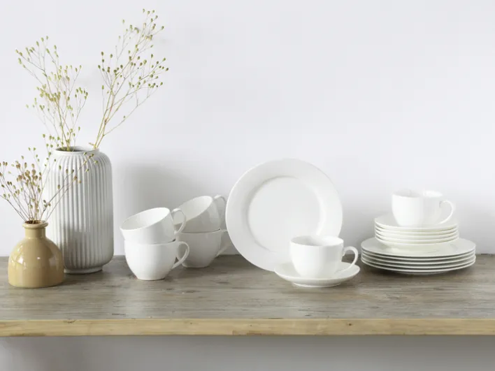 CreaTable Kaffeeservice FLEUR ROYAL 18-teilig creme weiß