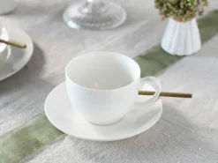 CreaTable Kaffeetasse FLEUR ROYAL 6er Set creme weiß