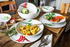 CreaTable Pastabowl KRÄUTER SALBEI 6er Set weiß