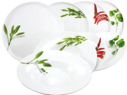 CreaTable Pastateller KRÄUTER ROSMARIN 6er Set weiß