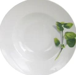 CreaTable Pastateller KRÄUTER BASILIKUM 27 cm Porzellan weiß