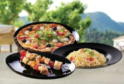 CreaTable Pizzateller ITALIEN PARTY 33 cm Glas schwarz