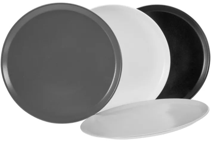 CreaTable Pizzateller XL MANHATTAN 6er Set 33 cm schwarz