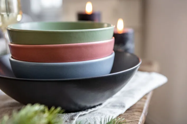 CreaTable Salatschüssel SOFT TOUCH 4er Set schwarz matt