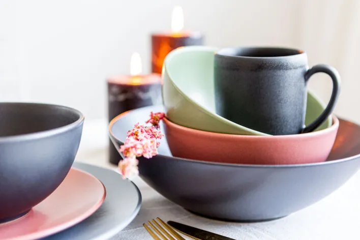 CreaTable Salatschüssel SOFT TOUCH 4er Set schwarz matt