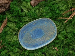 CreaTable Servierplatte YUKI 33 cm Hochwertiges Steinzeug blau/weiß