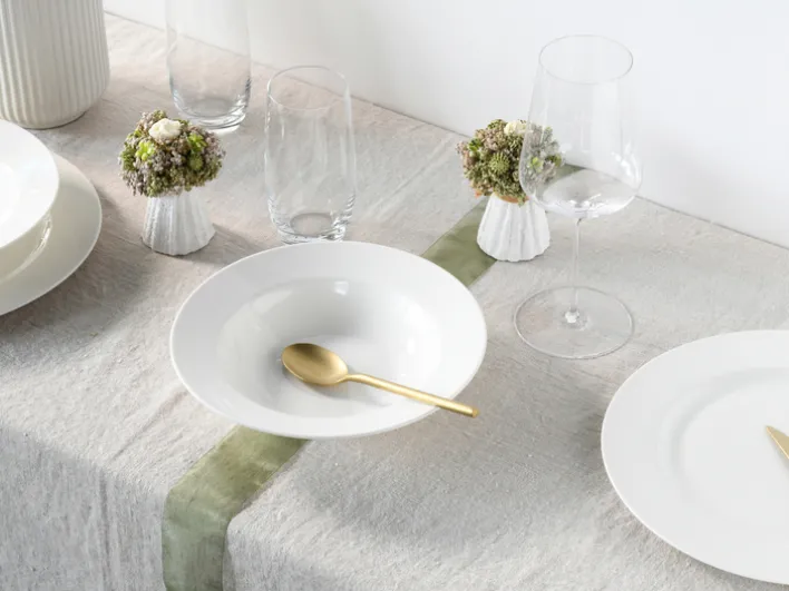 CreaTable Suppenteller FLEUR ROYAL 6er Set creme weiß