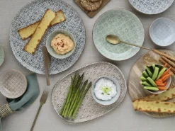 CreaTable Teller-Set UNO EMILIANA MIX Steinzeug 12-tlg. rund Mehrfarbig