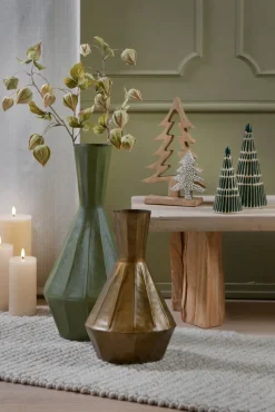 Deko Objekt CALM & COSY Keramik 23 x 10,6 x 10,6 cm Tannenbaum Braun/Grün