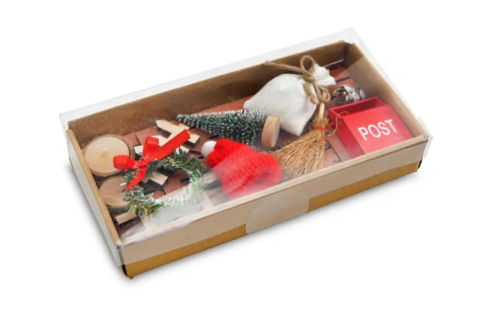 Deko Objekt Wichteltür-Set MERRY CHRISTMAS Holz/Kunststoff/Textil 19 x 3 x 10 cm Mehrfarbig