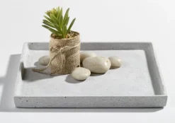 Dekoplatte quadratisch 2 x 20 x 20 cm Kunststoff grau