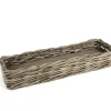 Dekotablett Rattan 55 x 8 x 18 cm Grau
