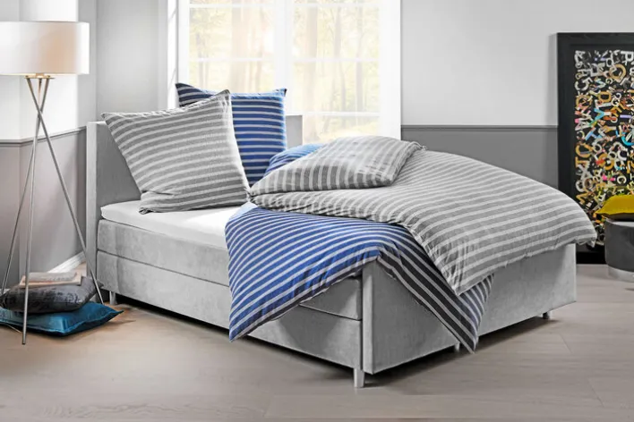 DORMISETTE Jersey-Bettwäsche MELANGE 135 x 200 cm grau