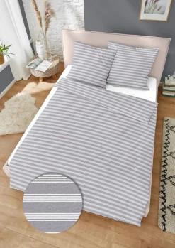 DORMISETTE Jersey-Bettwäsche MELANGE 135 x 200 cm grau