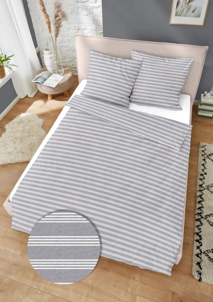 DORMISETTE Jersey-Bettwäsche MELANGE 135 x 200 cm grau