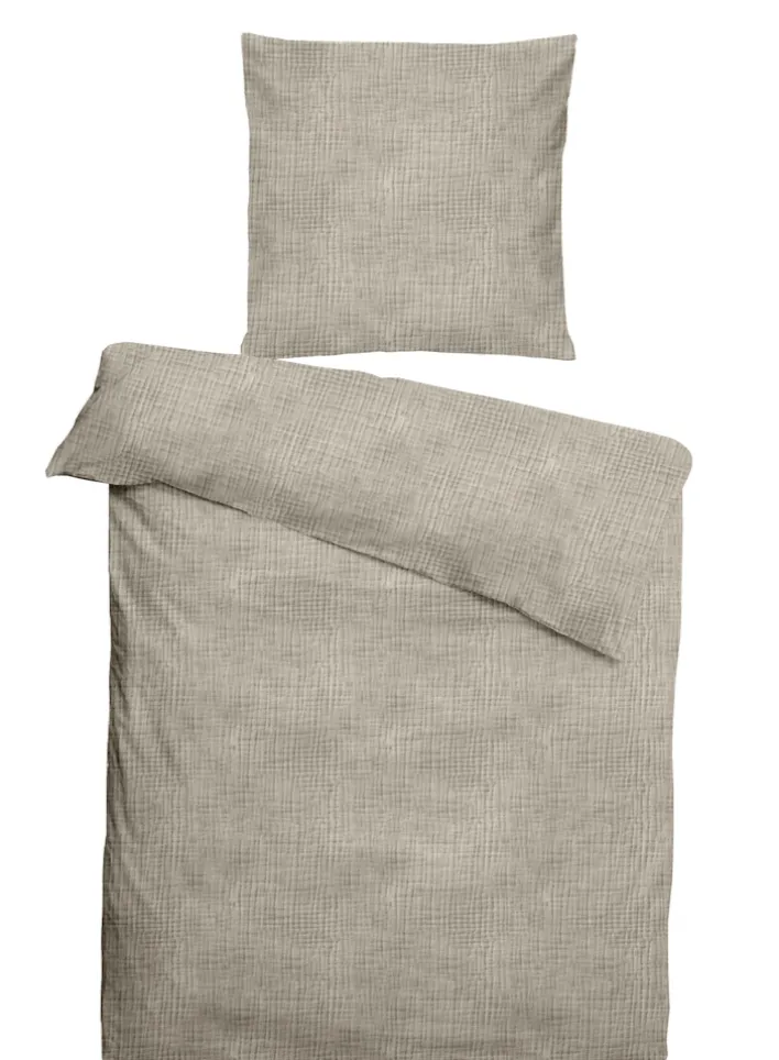 DORMISETTE Musselin-Bettwäsche 135 x 200 cm sandgrau