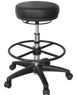 Drehhocker mit Fußstütze schwarz
