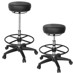 Drehhocker mit Fußstütze schwarz